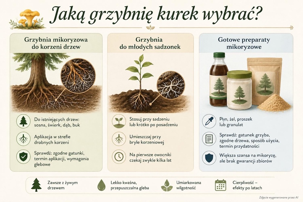 hodowla kurek - wybór rodzaju grzybni hodowla kurek - wybór grzybni