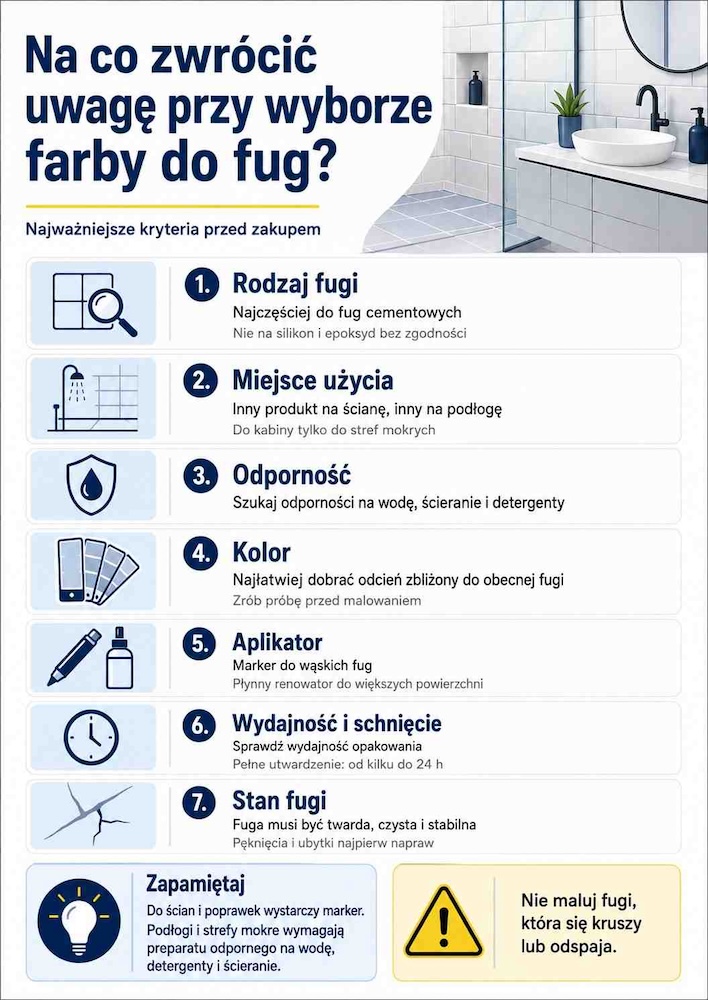 na co zwrócić uwagę przy wyborze farby do fug 