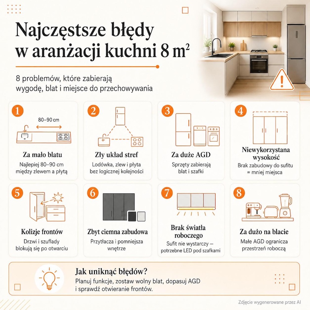 kuchnia 8m2 - aranżacja i błędy