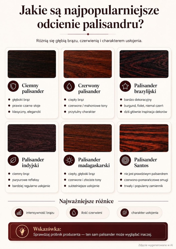 palisander kolor - jakie są odcienie 