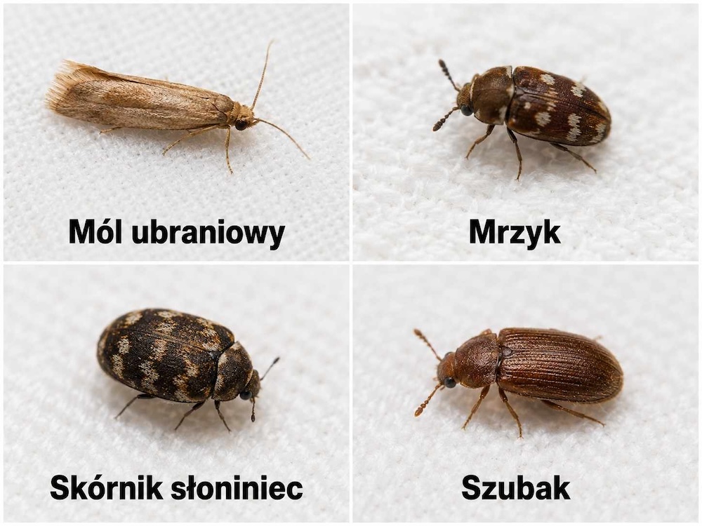 robaki w domu małe brązowe w ubraniach