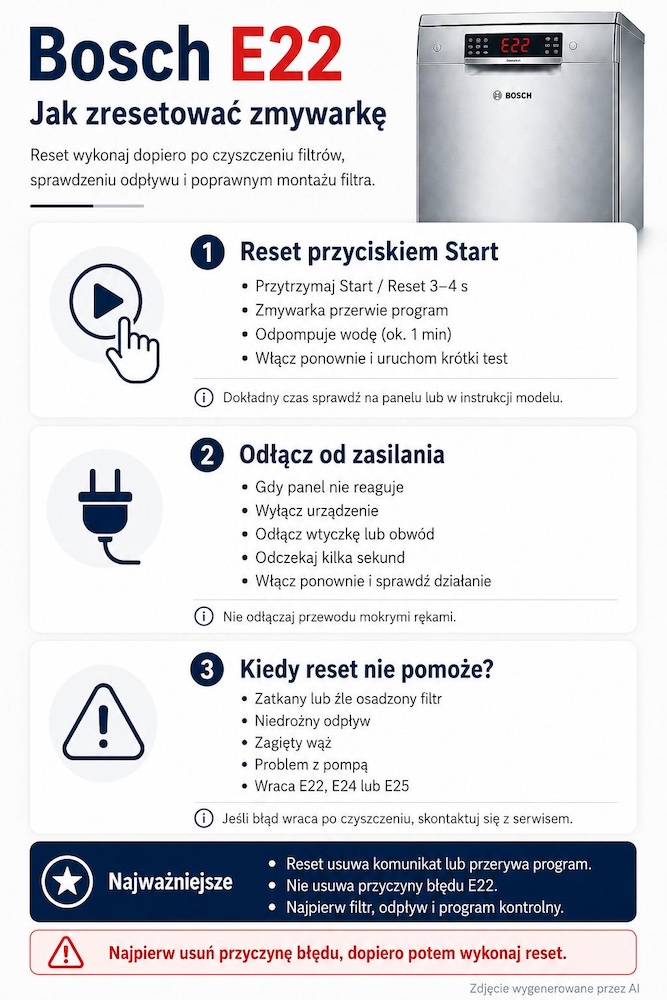 jak zresetować błąd e22