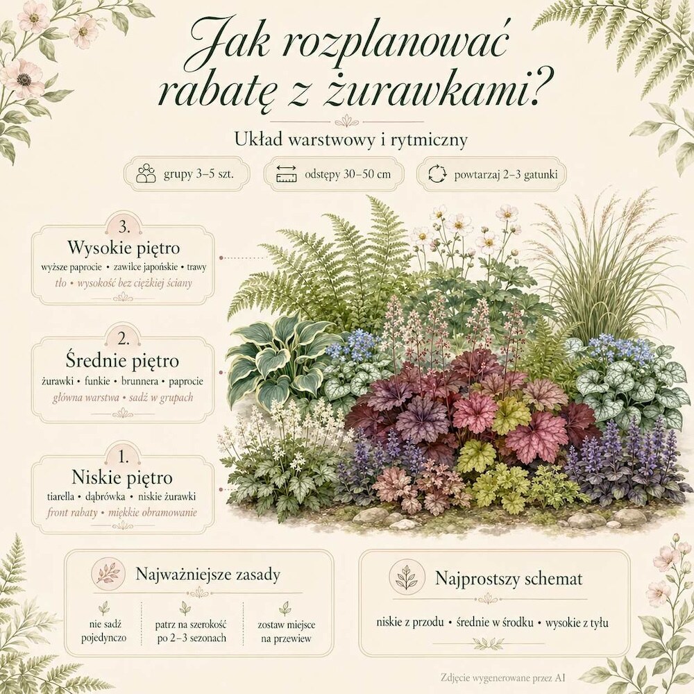 co posadzić między żurawkami po kolei co posadzić między żurawkami krok po kroku