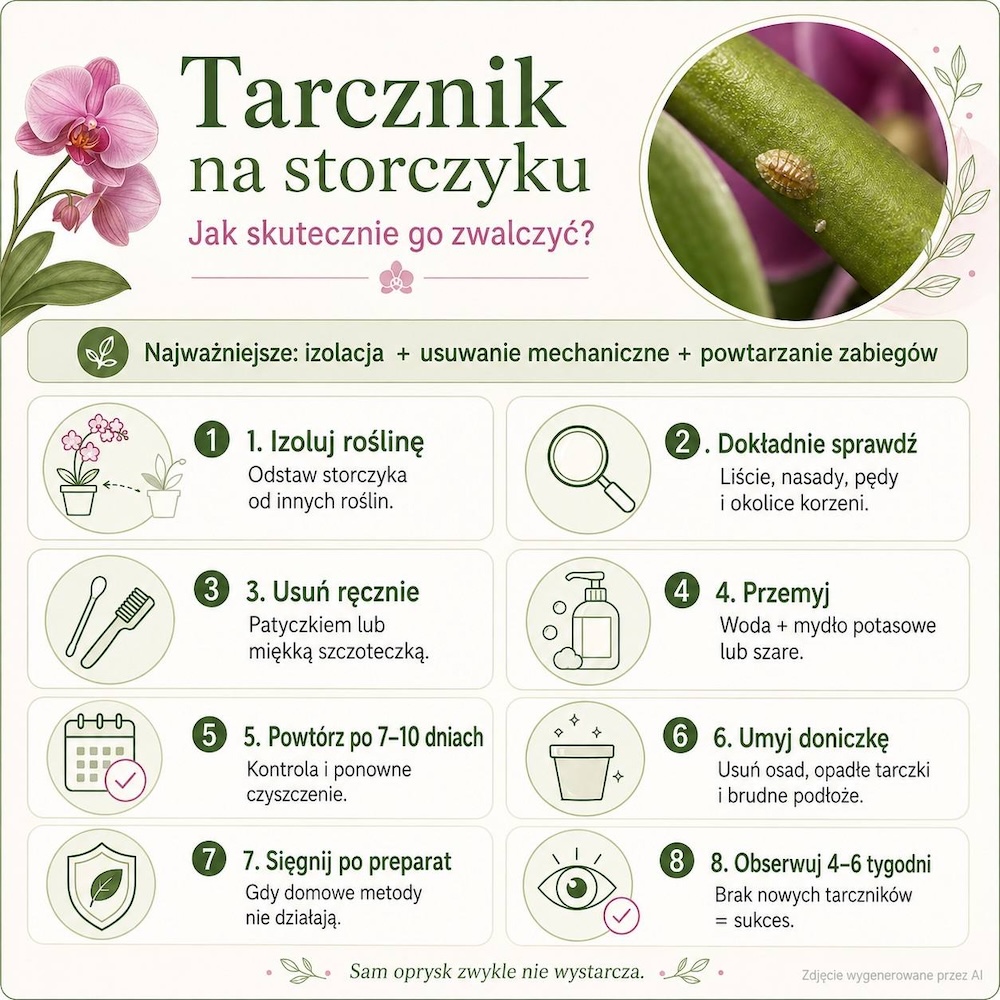 tarcznik an storczykach - jak się pozbyć tarcznik an storczykach - jak usunąć