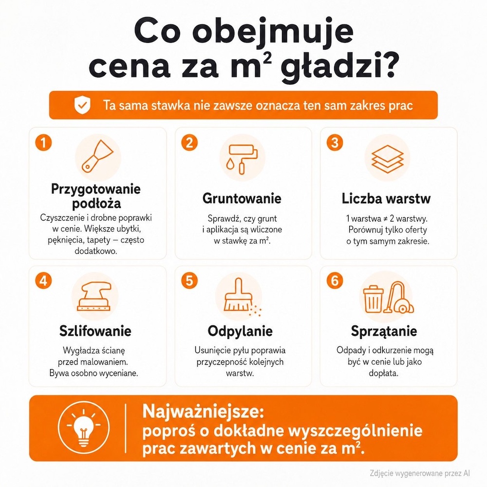 cena za m2 gładzi - robocizna i zakres prac cena za m2 gładzi - robocizna i koszty dodatkowe
