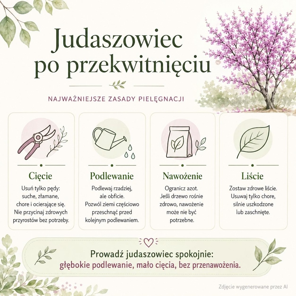 judaszowiec po przekwitnięciu - jak dbać judaszowiec po przekwitnięciu - zasady pielęgnacji